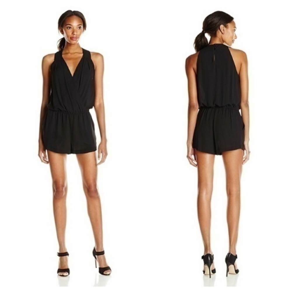 BCBGMaxazria Thalia black romper E4